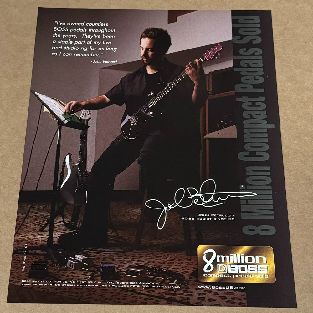 John Petrucci of Dream Theater - BOSS Pedals - 2004 Print Advertisement